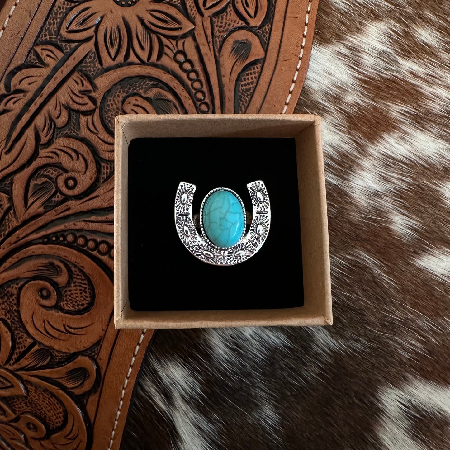 Turquoise Horseshoe Ring