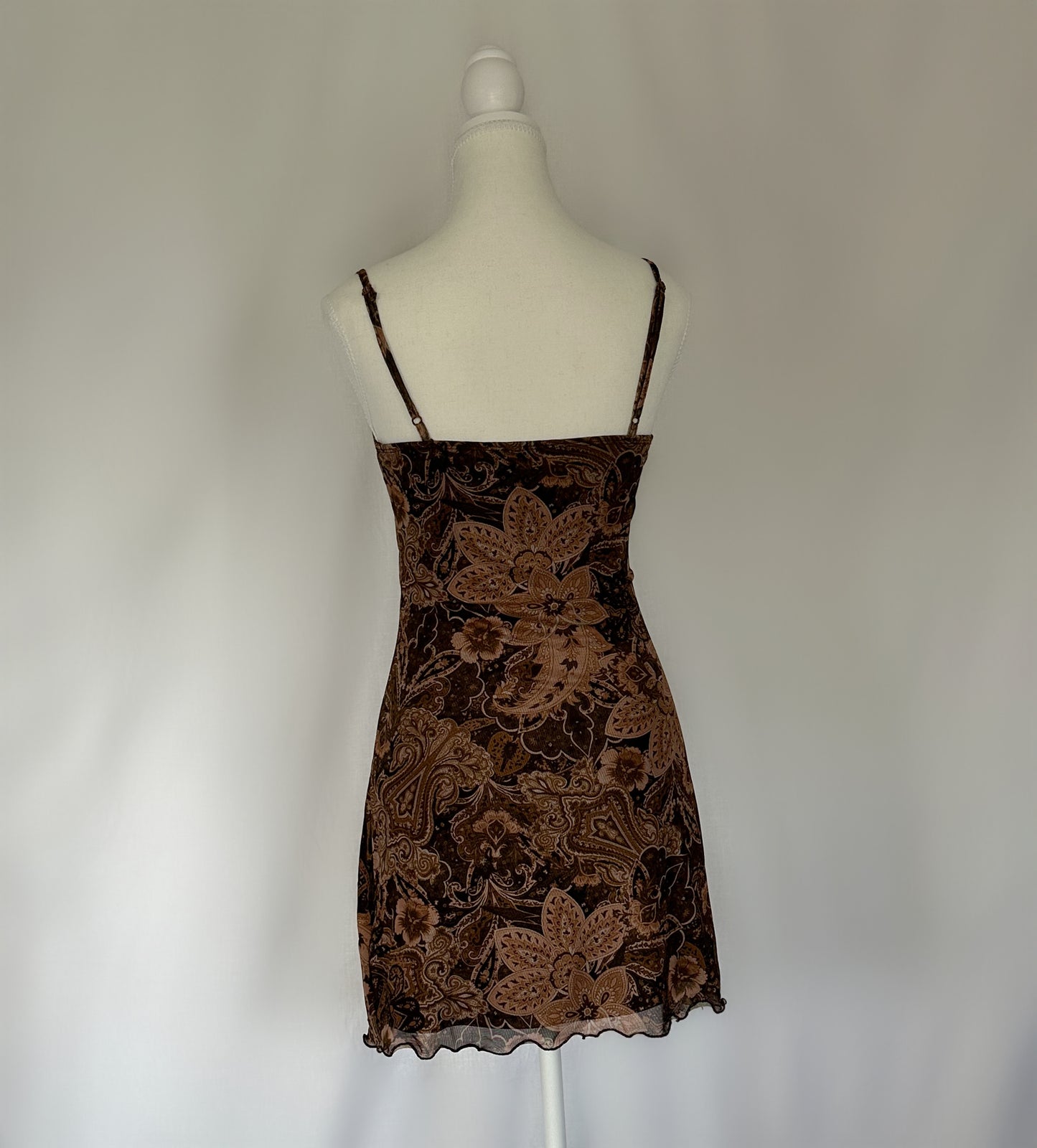Brown Paisley Mini Dress