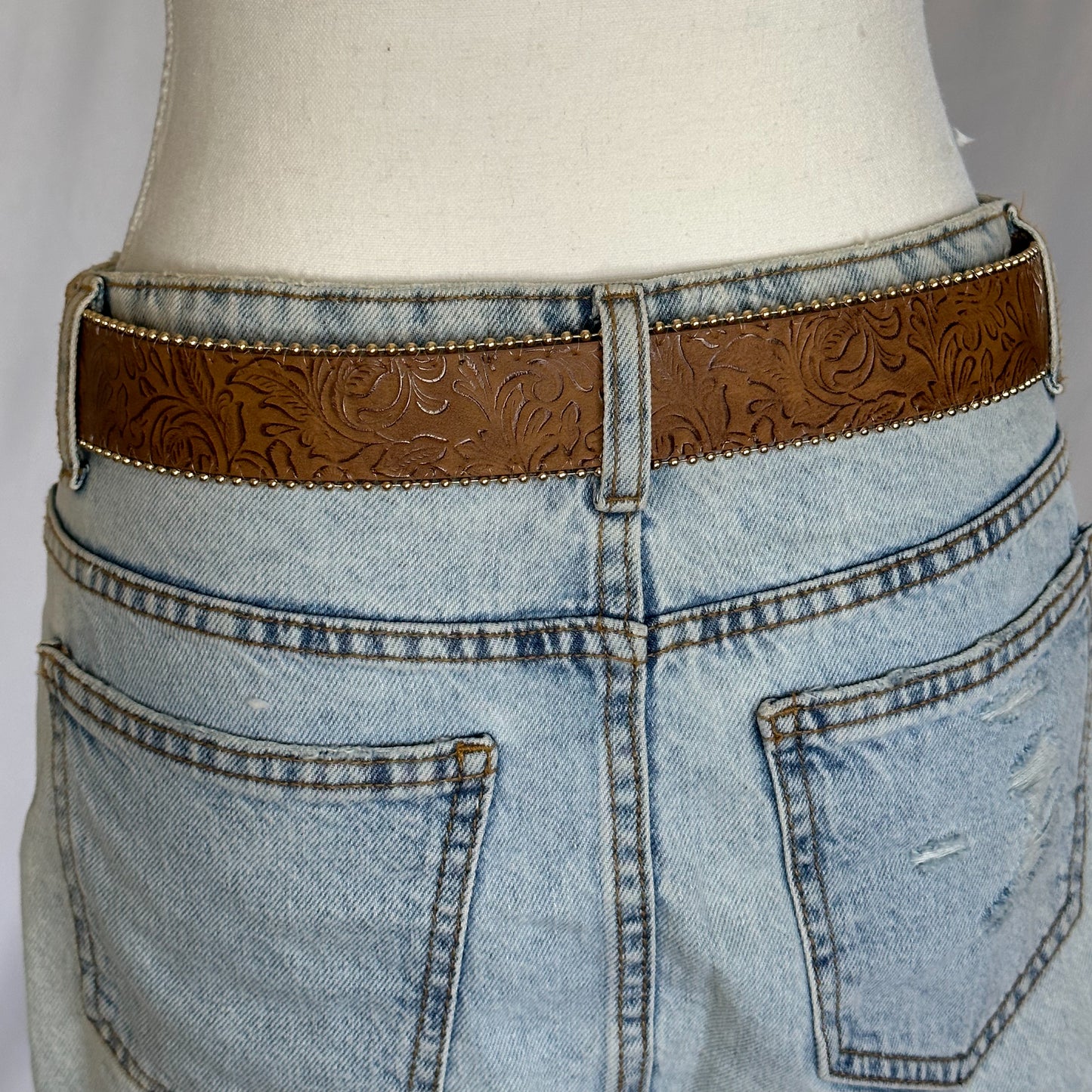 Western Beaded Belt - Brown