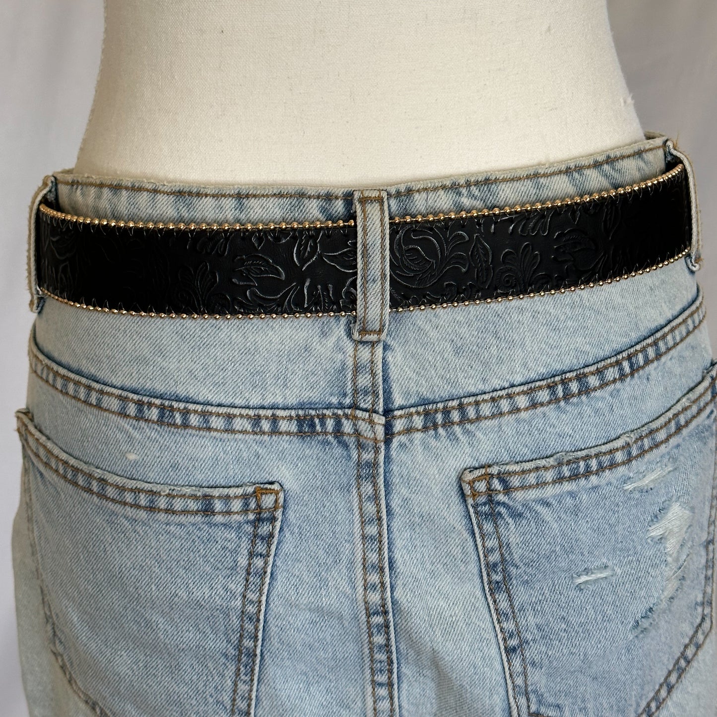Western Beaded Belt - Black
