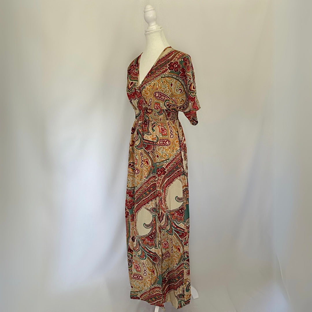 Paisley V-Neck Dress
