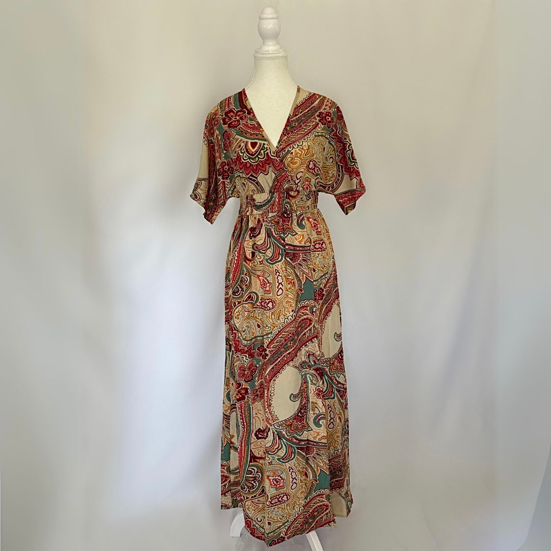 Paisley V-Neck Dress