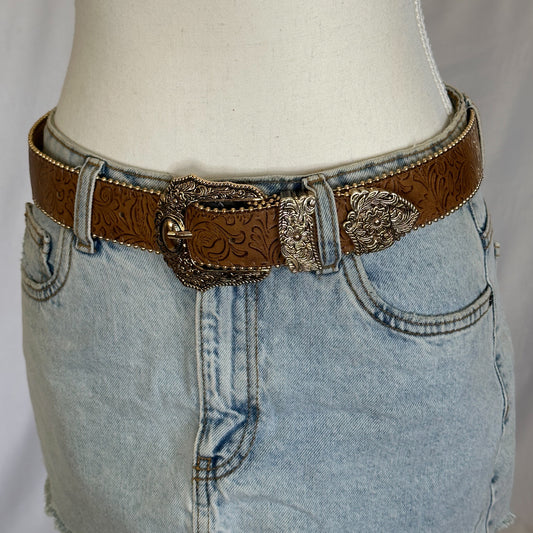 Western Beaded Belt - Brown