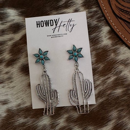 Turquoise Cactus Earrings